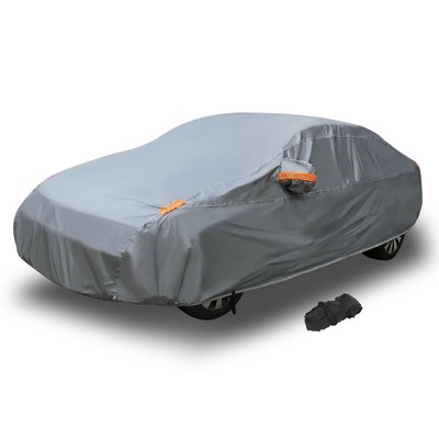 X AUTOHAUX 15.5FT 187" Car Cover Sedan L Waterproof Outdoor All Weather Sun Resistant Gray
