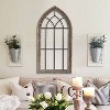LuxenHome Rustic Wood and Black Metal Arched Window Wall Decor Brown - 2 of 4