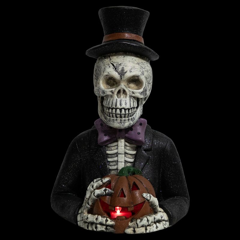 Northlight 23.5" LED Lighted Skeleton with Jack-O-Lantern Halloween Decoration, 4 of 11