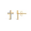 Haus of Brilliance 14K Yellow Gold Plated Silver 1/10 Cttw Diamond Cross Stud Earring - 3 of 4