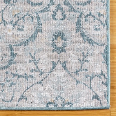Gertmenian Blue and White Moroccan Polyester Area Rug 7'10"x10'