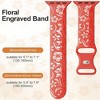 HTUTWOO Floral Engraved Apple Watch Band, Silicone Glossy Wildflower Strap 38/40/41/42/44/45/49mm for iWatch Series 10 9 8 7 6 5 4 3 2 1 SE Ultra - 2 of 4