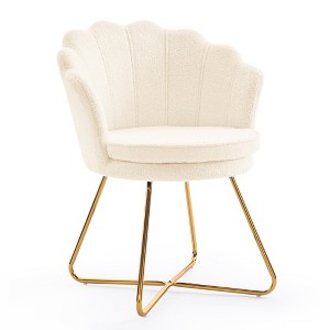 Furniliving Papasan Faux Fur Accent Chair for Home/Living Room/Bedroom - 1 of 4