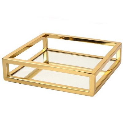 Gold Glass Tray Target, Clay Gold Mirror Tray Rectangle