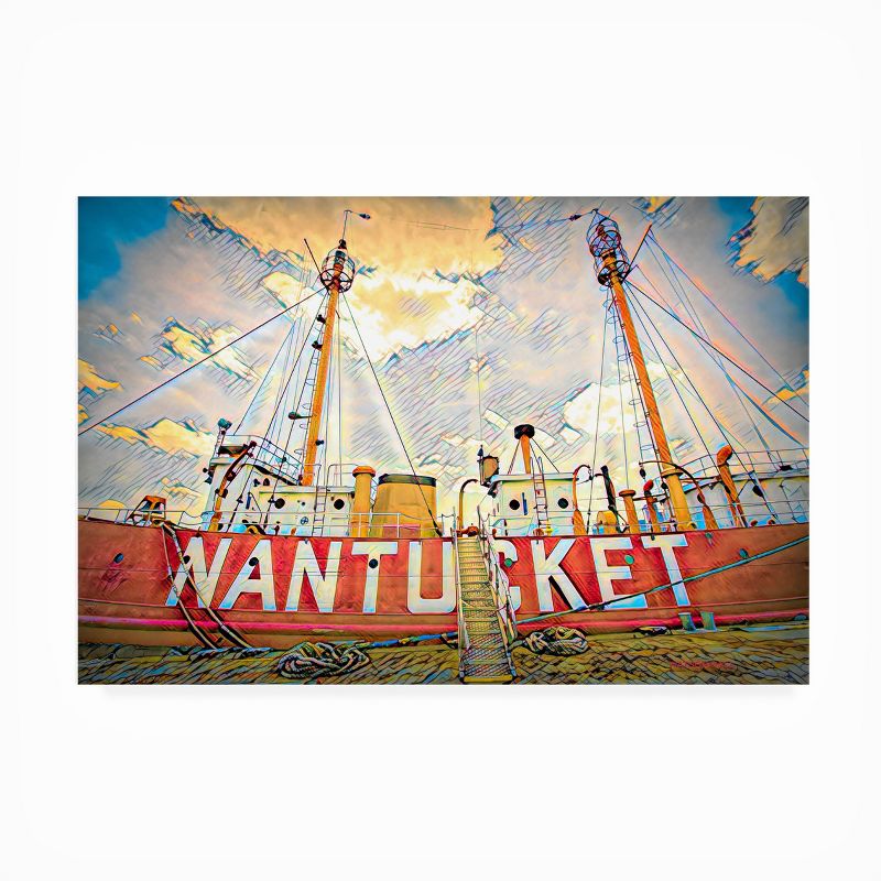 Watson-Hall Nantucket Lightship 2 Boston Outdoor Canvas Art, 3 of 8