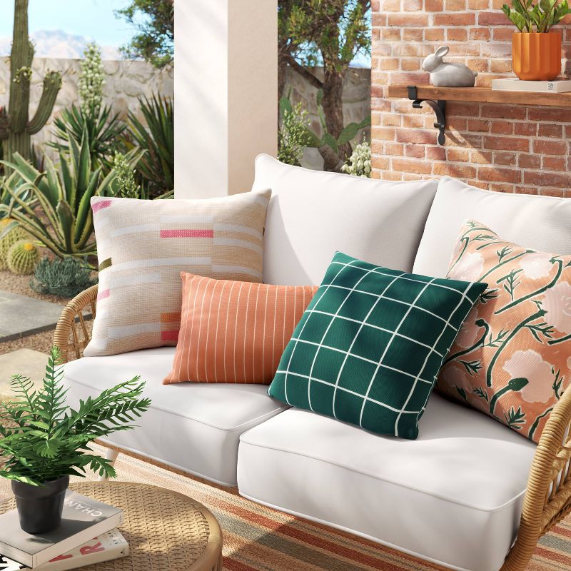 17"x17" Grid Square Outdoor Throw Pillow - Room Essentials™, 3 of 6