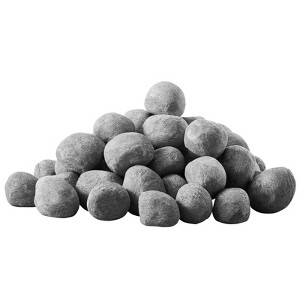VEVOR Ceramic Fire Pebble Stones, 1-2 inch 48 Pcs Lava Rocks,Reusable Fire Pit Stones Indoor and Outdoor Use,Decorative Firepit Rocks for Propane,Gray - 1 of 4