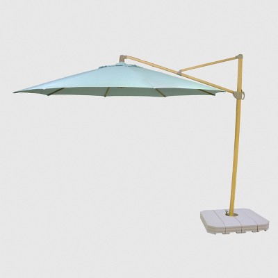 11 Offset Patio Umbrella Duraseason Fabric Light Wood Pole Threshold Target