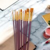 Unique Bargains Paint Brush Setfor Oil Paints Nylon Bristles with Aluminum Collar and Plastic Handle 10 Pcs - 2 of 3