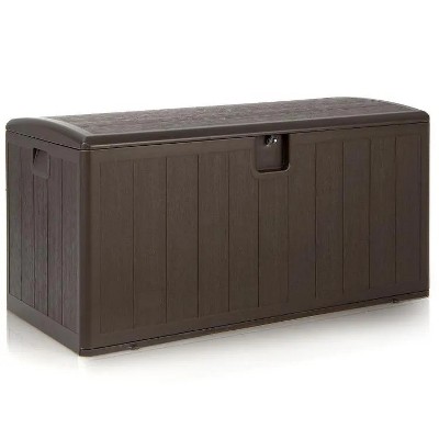 105 Gallon All Weather Large Deck Box Lockable Storage Container