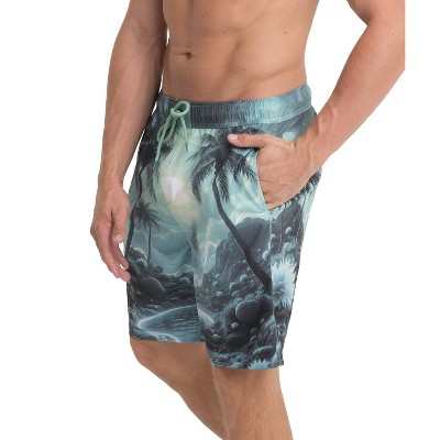 Boards Men's 8" Palm Landia Sea Green Swim Suit | Small — фото 2