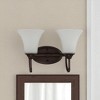 Sunset Lighting 2-Light 100W Darby Vanity, Provincial Bronze. Opal Etched Glass - 4 of 4