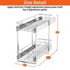 LOVMOR 2 Tier 5½" W x 21½" D, Individual Pull Organizer Kitchen Cabinet Storage Sliding Shelves - 3 of 4