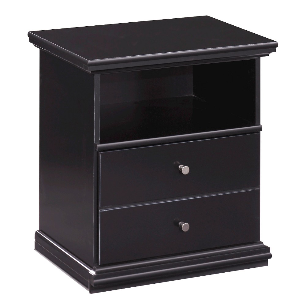 Nightstand: Signature Design by Ashley Maribel One Drawer Night Stand - Black