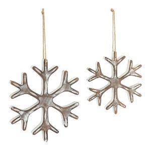 Melrose Wooden Snowflake Ornament (Set of 12) - 1 of 4