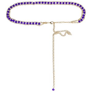 INSPIRE CHIC Women's Metal Gold Rhinestone Crystal Body Waist Chain Belts - 1 of 4