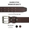 Wrangler Men's Double Perf Genuine Leather Belt, 38mm Casual Belt with Removable Double-Prong Roller Buckle - 3 of 4