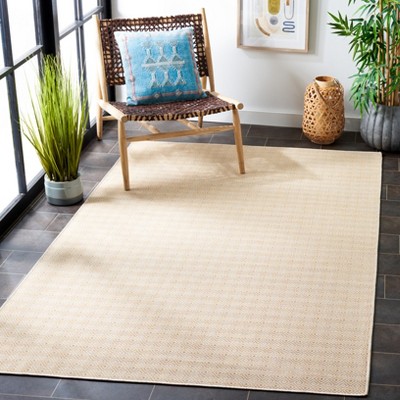 Hampton Yellow Square Indoor/Outdoor Polypropylene Rug