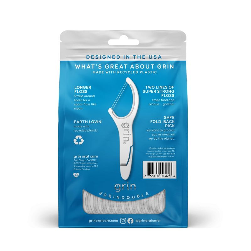 Grin Oral Care Double Floss Picks - 150ct, 2 of 10