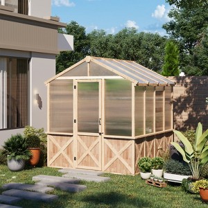 EROMMY Spruce Wooden Greenhouse For Outdoors - 1 of 4