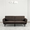 Contemporary Converts to Bed 1pc Futon Sofa Channeled Tufted Back Soft Track Arm Couch W USB - 4 of 4