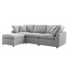 CAVINAS Premium Modular Sectional Sofa,L-Shaped Couch with Ottoman,3D Linen Fabric and Reversible Chaise for Living Room,Apartment,Light Gray - 2 of 4