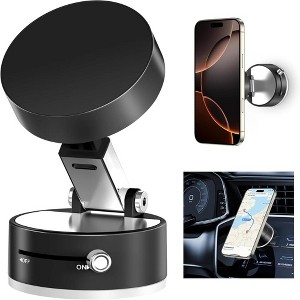 Vacuum Magnetic Phone Holder, Foldable & Portable Stand, Strong Suction Cup Mount for Car, Home, Office - 1 of 4
