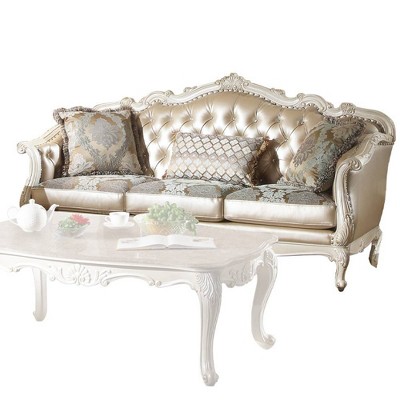 84" Chantelle Sofa Rose Gold/Pearl White - Acme Furniture