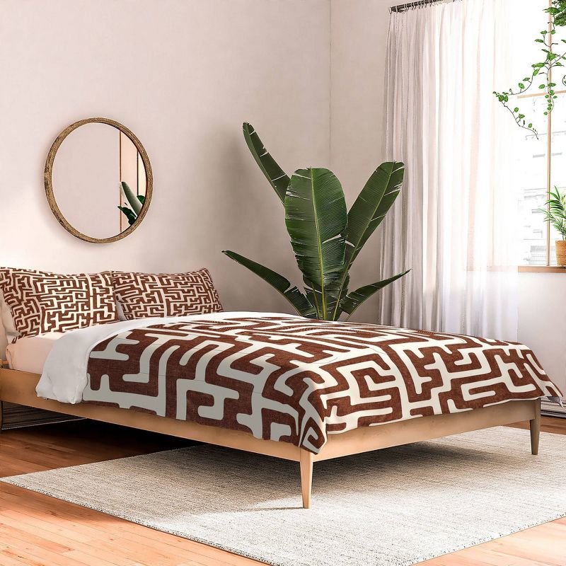Maze In Brandywine Cotton Comforter & Sham Set - Deny Designs, 3 of 6