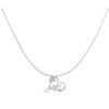 Haus of Brilliance Silver 1/10 Cttw Diamond Accented Open Heart with Love Pendant Necklace - 3 of 4