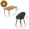 7 Piece Outdoor Patio Dining Set,Acacia Wood Dining Table and 6 PP Dining Chairs Set,Garden Dining Furniture Set with Umbrella Hole-Coolbibila - 3 of 4