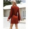 Ribbed Knit Dresses Fall Dress Long Sleeve Holiday Dresses Outfits Crew Neck Casual Winter Dresses - 4 of 4