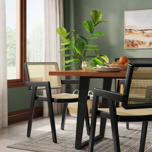 Wood Framed Woven Panel Dining Chair - Threshold™ - 1 of 4