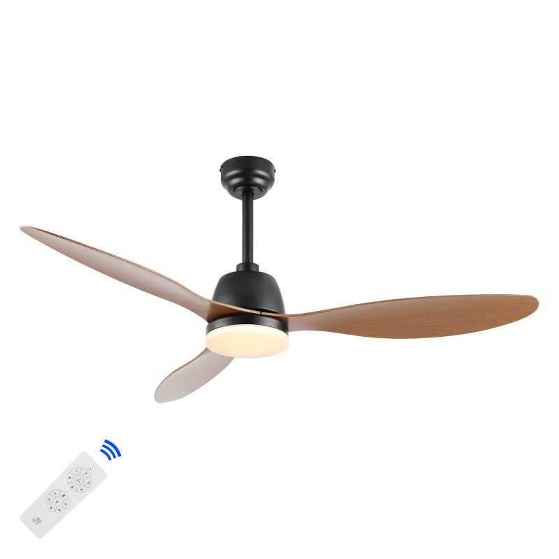52" 1-Light Audie Iron 6-Speed Propeller Integrated LED Ceiling Fan - JONATHAN Y, 3 of 16