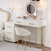 Bella Depot 55.1''W Makeup Upholstered Vanity Desk Set with Left/Right Adjustable Storage - 2 of 4