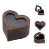 Unique Bargains Heart Shaped Wooden Engagement Ring Box - 3 of 4
