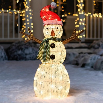 Joiedomi 3.5ft Cotton Snowman With Christmas Hat Yard Light : Target