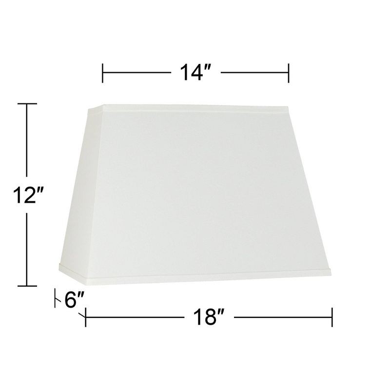 Springcrest Ivory Linen Large Rectangular Lamp Shade 14" Wide x 6" Deep at Top and 18" Wide x 12" Deep at Bottom and 12" Height (Spider) Replacement, 5 of 9