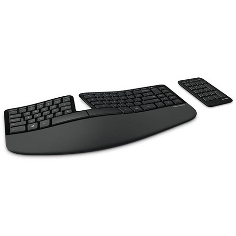 Microsoft Sculpt Ergonomic Keyboard Black Wired Usb Cushioned Palm Rest Split Keyset Natural Arc Key Layout Dome Keyboard Design Target