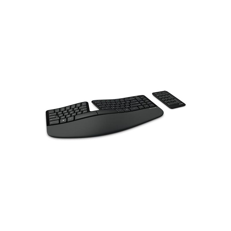 Microsoft Sculpt Ergonomic Keyboard Black - Wireless USB - Cushioned Palm Rest - Split Keyset - Natural Arc Key Layout - Dome Keyboard Design, 1 of 6