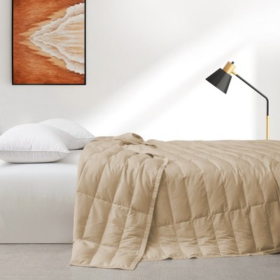 Puredown Ultra-Lightweight White Down Blanket, Soft Bed Cover For All Season