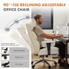 Bestier Executive Office Chair, PU Leather Big and Tall Office Desk Chair with Footrest Lumbar Support, Adjustable Reclining Height, White - 3 of 4