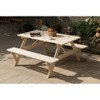 Gardenised Outdoor Wooden Patio Deck Garden 6-Person Picnic Table, for Backyard, Garden - 2 of 4