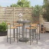 vidaXL Patio Bar Set Bar Stool Bistro Table Poly Rattan and Solid Wood Acacia - 2 of 4