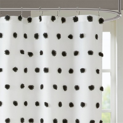 Sophie White and Black Polka Dot Shower Curtain