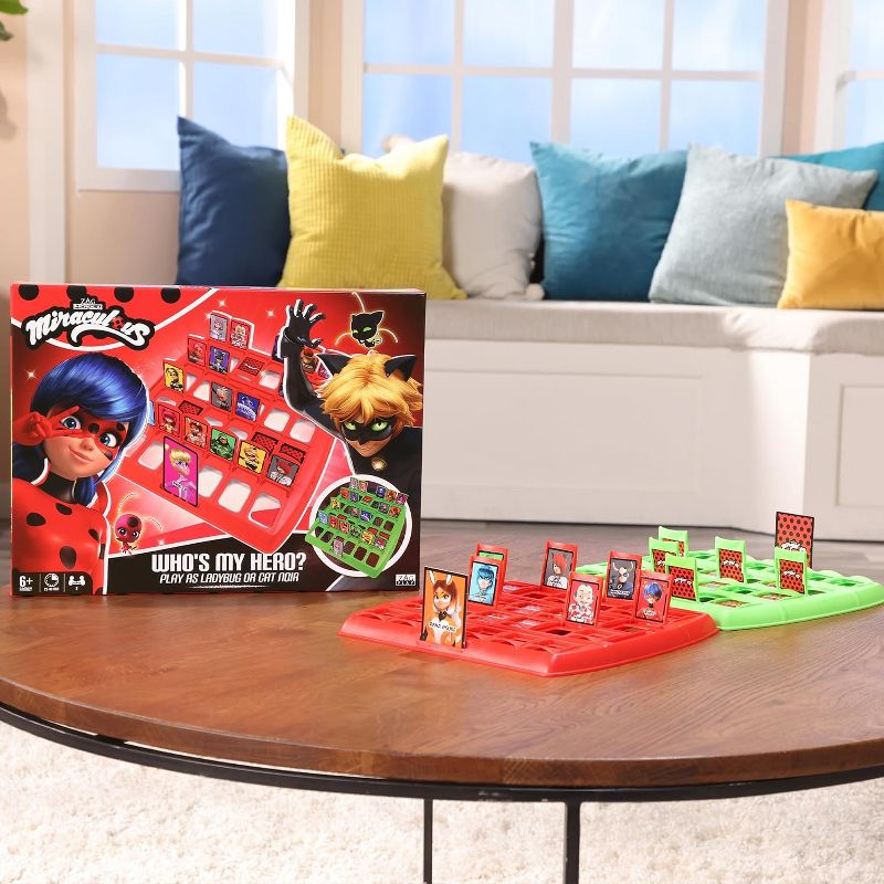 Miraculous Ladybug - Who's My Hero? - Red and Green Board with Secret Hero Cards, Board Game for Kids, 2 Players, Toys for Kids for Ages 6 and Up, 3 of 8