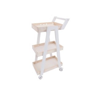 Suite Bebe Aria 3-Tier Wooden Rolling Utility Cart Organizer and Caddy - White - 1 of 1