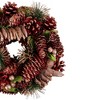 Northlight Dusty Rose and Red Pine Cones Glitter Artificial Christmas Wreath, 10-Inch, Unlit - 2 of 3