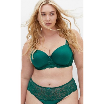Women's Plus Size Caitlin Contour Bra - emerald | CITY CHIC