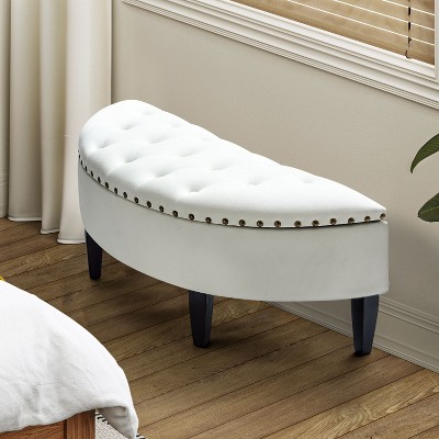 Caspar Storage Bench with Solid wood Legs  | ARTFUL LIVING DESIGN